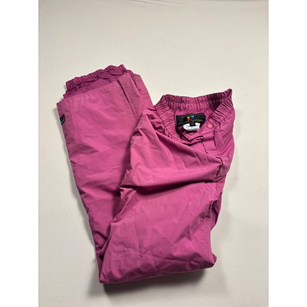 Freezin Womens Pink Gore Tex Ski Snow Pants Elastic Waist Size L Vintage